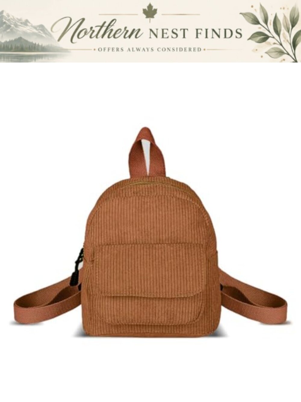 Corduroy Mini Backpack Purse Women Adjustable Straps Travel